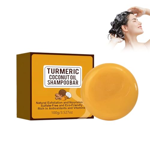 Wonsters 100 g Shampoo solido allo zafferano e olio di cocco, shampoo solido anticaduta, shampoo solido, detergente delicato per il cuoio capelluto, rinforzante e idratante per capelli