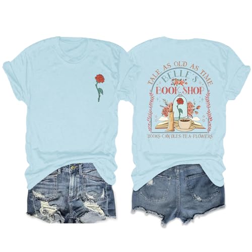 Belles Book Shop Shirts for Women Magic Kingdom Shirt Beauty Princess Bookish T-Shirt Magical Vacation Graphic Tees