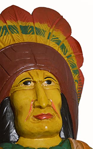 5 Foot Tall Giant Hand Carved Wooden Cigar Indian Statue #Asculpture Carving Chief Cowboy Western Art #TOP1