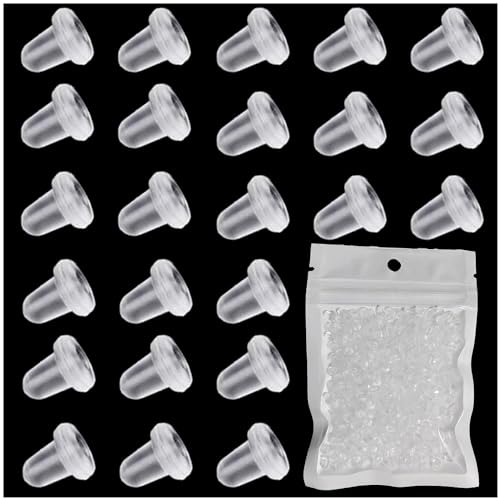 200 Pcs Tuercas Pendientes Silicona, Tuercas De Silicona Para Pendientes, Transparente Tuercas Pendientes Silicona