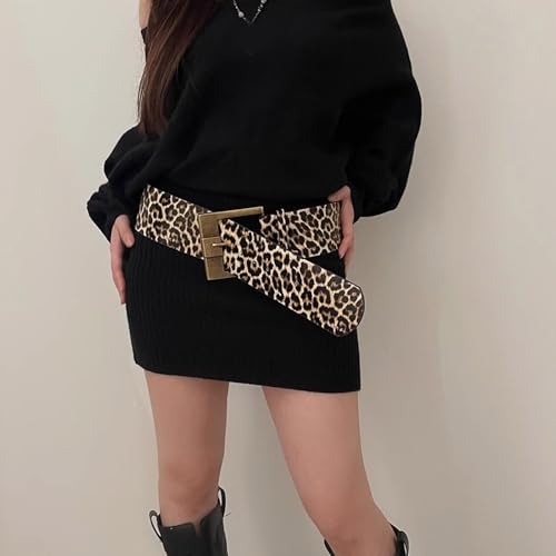 Leopards Print Wide Waist Belt Fashion Adjustable Belt Casual Wear Waist Belt For Men And Women3