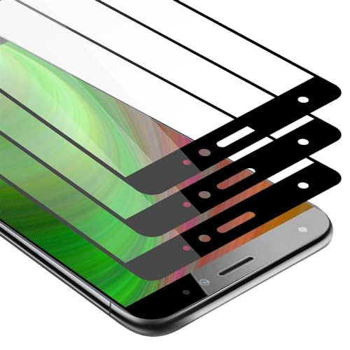 Cadorabo 3x Vollbild Panzer Folie kompatibel mit Huawei MATE S - Schutzfolie in TRANSPARENT mit SCHWARZ - 3er Pack Gehärtetes (Tempered) Bildschirm-Schutzglas in 9H Festigkeit mit 3D Touch