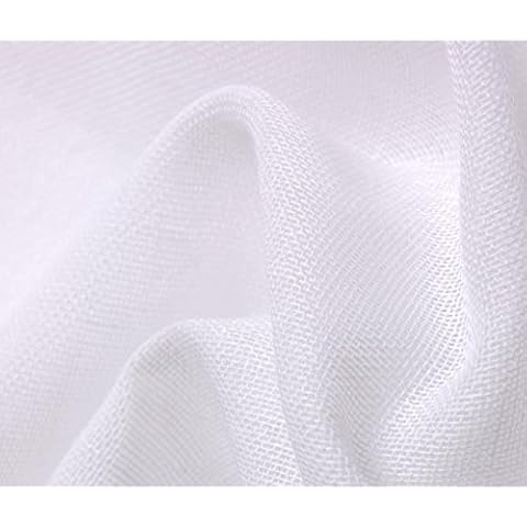 White Muslin Cloth 100% Cotton Fabric Cheese Cloth by The Metre for Cooking, Embroidery, Straining, Baking and Home Decorations - Grade 90-147 cm / 58 Inch Wide (1 Meter Pack) Cover