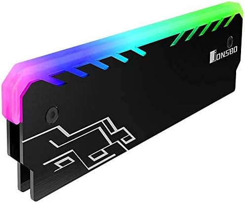 Jonsbo Memory Heatsink - Memory Cooling Vest Radiator - Cooler Shell RGB LED 256 Automatic Light Effect Aluminum Heatsink for Desktop RAM DDR3，Black