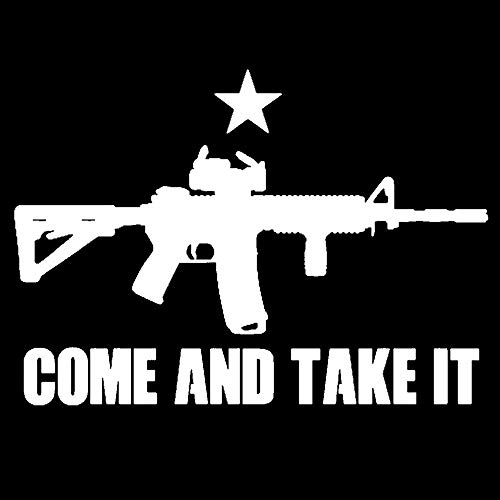 Cartat2s Come and Take It Vinyl Decal | Fits Cars Trucks SUV Van RV | Patriotic USA 2nd Amendment | Choose from 4 Sizes and 8 Colors (7x5, White)