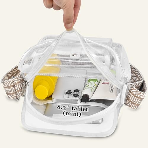 Image of SPODEARS Clear Crossbody Bag for Stadium, Concert, Festival & More - Adjustable Shoulder Strap & Bottle Holder