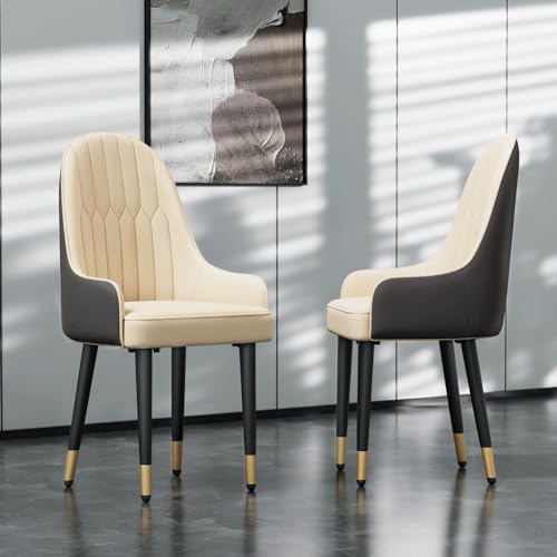 Fativo Juego De 2 Sillas De Comedor Cuero Tapizado, Sillones De Cocina Con Respaldo Alto Y Asiento Amplio De Piel Sintética De Microfibra Cómodos Y Duraderos Beige Fativo Juego De 2 Sillas De Comedor Cuero Tapizado, Sillones De Cocina Con Respaldo Alto Y Asiento Amplio De Piel Sintética De Microfibra Cómodos Y Duraderos Beige
