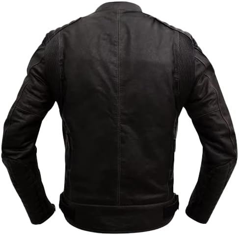 Miniatura 8 de Chaqueta clásica y elegante para hombre, de cuero auténtico, para motocicleta, motociclista