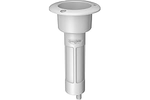 Mate Series Plastic 0° Rod & Cup Holder - Drain - Round Top - White