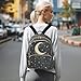 NCRJCZQL Boho Moon Quilted Backpack Purse for Women Fashion Small Backpack Shoulder Bag Travel Casual Daypack S