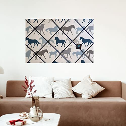 Custom Handmade Bespoke Fabric Pin Memo Notice Bulletin Photo Cork Memo Board With Clarke & Clarke Stampede Denim With Your Choice of Sizes & Ribbons
