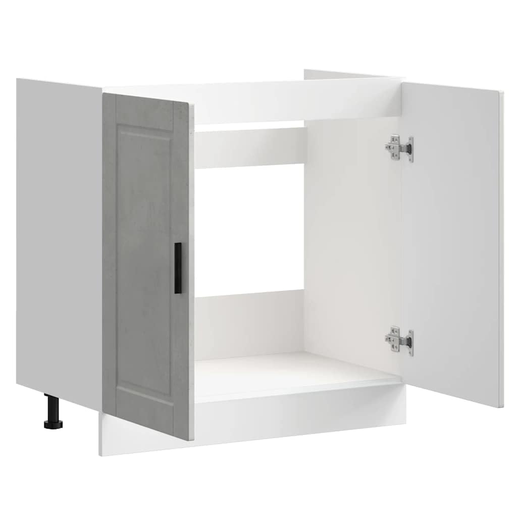 vidaXL Mueble base lavabo Porto gris cemento 80 x 46 x 81,5 cm