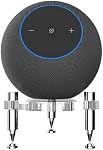 Stand for 2025 New Studio Smart Speaker, Shock Absorber Spikes for New Studio 2025 (Transparent with Silver Metallic feet)