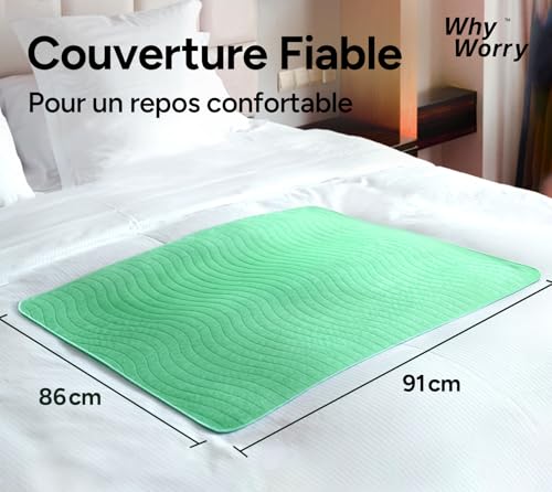 Protège matelas absorbant WhyWorry tapis de lit lavable et réutilisable