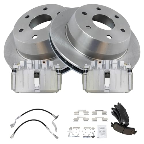 Image of TRQ Rear Brake Pad & Rotor Kit Ceramic Compatible with 2002 Chevrolet Silverado 1500