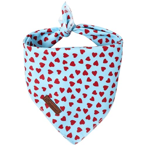 Image of Valentine's Dog Bandana, UP URARA PUP Soft Cotton Adjustable Pet Scarf for Small, Medium, and Large Dogs, Cute and Comfortable Dog Accessory,L