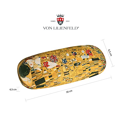 VON LILIENFELD Brillenetui Mit Motiv, Hardcase Mit Mikrofaserbezug, Inkl. Brillenputztuch, Größe 16 X 6,5 X 4,5 Cm