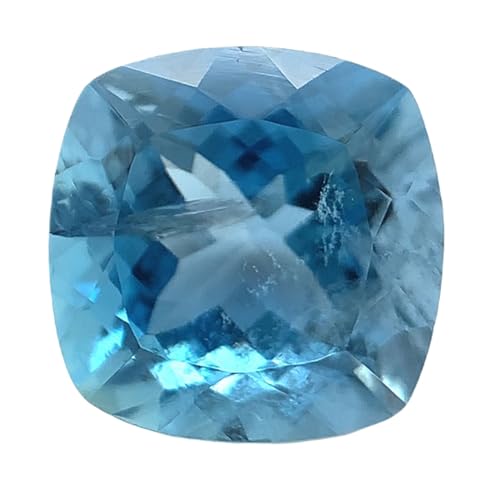 Pierre aigue-marine 9x9mm pour fabriquer une bague ou un pendentif DIY