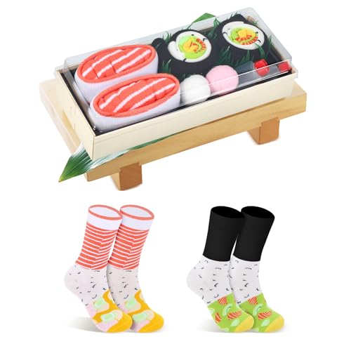 AGRIMONY Funny Sushi Socks for Men Dad Women Teen Boys - Funny Gifts Novelty Sushi Food Socks-Fathers Valentines Day Birthday Gifts Ideas Christmas Stocking Stuffers