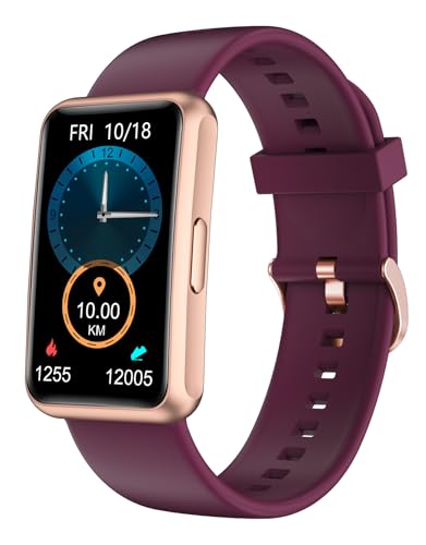 HUAKUA Fitness Tracker No Bluetooth No APP No Phone Needed, Fitness Watch for Men Women Parents IP68 Waterproof with Full Touch Screen Steps Calories Counter Sleep Tracker Alarm Clocks (Purple)