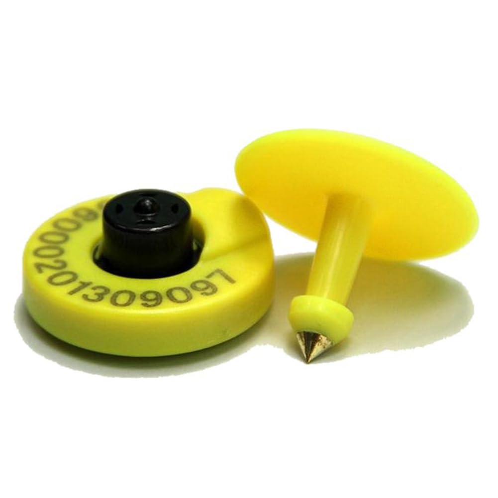 Aundhegrtt As Shown Em4305 Chip Rfid Ear Tag 50Pcs New 134.2Khz Iso11784 -B For Animal Management