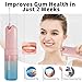 JIMOK Water Dental Flosser Cordless for Teeth Portable Oral Irrigator, 4modes with DIY, 6jet Tips, Removable Water Tank for Easy Cleaning, Portable Case for Home Travel(Gradient Pink)