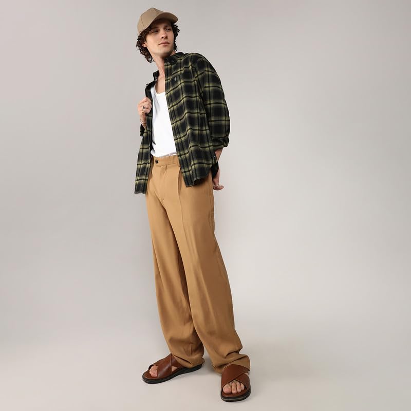 Image of CAHOOT Men's Brushed Buffalo Check Shirtfor Casual Wear | Spread Collar | Long Sleeve | Button Closure | Shirt Crafted with Comfort Fit for Everyday Wear