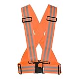M METERXITY Reflektierende Weste - Verstellbarer Streifen, Hohe Sichtbarkeit Sicherheitsreflektorband Sicherheitsausrüstung, Geeignet für Radfahren, Laufen, Nachtwandern (50x53x4cm, Orange)