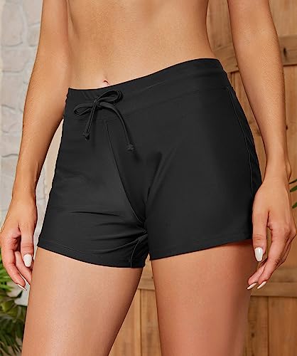Women's Board Shorts Swimsuits Bottoms Tankini Boy Shorts Swimwear Bathing Suit Briefs Beach Trunks with Liner3