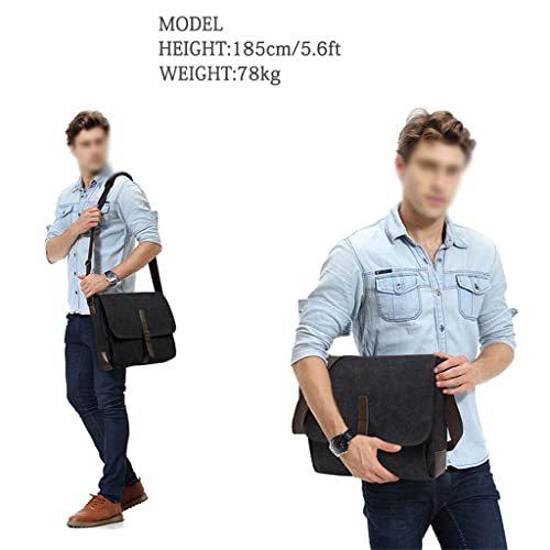 Messenger Bag for Men Vintage Resistant Waxed Canvas 15.6 Inch Laptop Briefcase Padded Shoulder Bag3