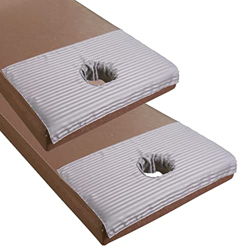 2pcs 27.6 x 19.7inch Massage Table Head Cover, Bed Table Cover Sheets with Hole for Salon SPA, Massage Mattress Breathing Space Cover