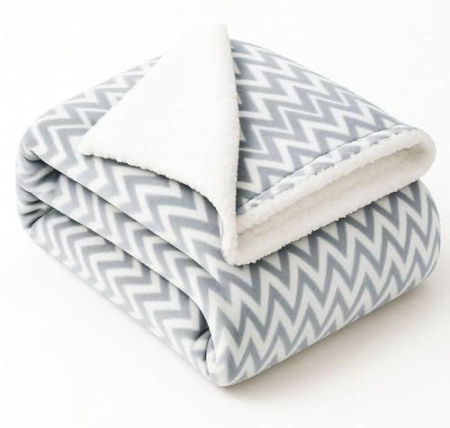 Image of VAS COLLECTIONS Ultra Soft Baby Blanket | Flannel + Sherpa | 2-Layer All-Season AC Sheet for Newborns (0-24 M) - Grey White