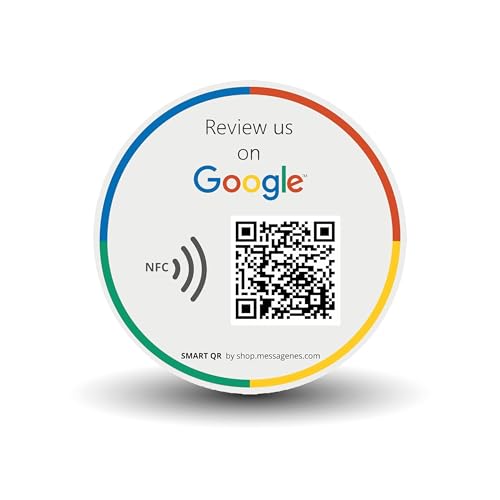 MESSAGENES | Adesivo Google Recensioni QR e NFC Riutilizzabile |