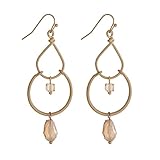 Pendientes de metal dorado y rocalla.