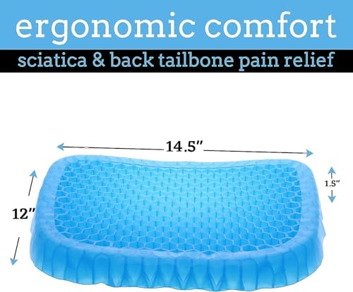 Image of Egg Gel Seat Cushion Ergonomic Breathable Design Pressure Relief Sitter Tailbone Pain Sciatica Pain Back Pain Silicon Seater Cushion Chair Pad with Non-Slip Cover 2025