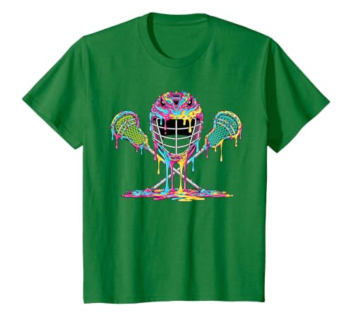 Lacrosse Drip Ice Cream Lax Helmet Sticks Sport Player T-Shirt, Youth, Kelly Green, Small