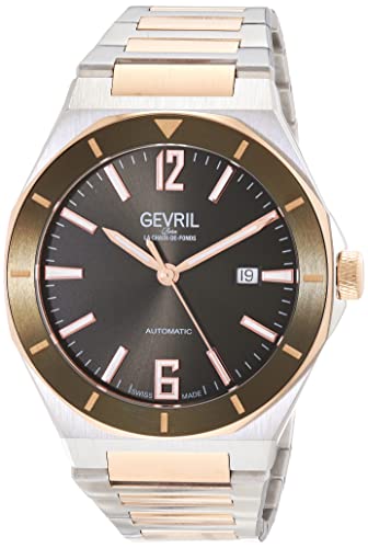Gevril Men's High Line Swiss Automatic Watch, Two Toned 316L Stainless Steel IPRG Bracelet with Deployment Buckle