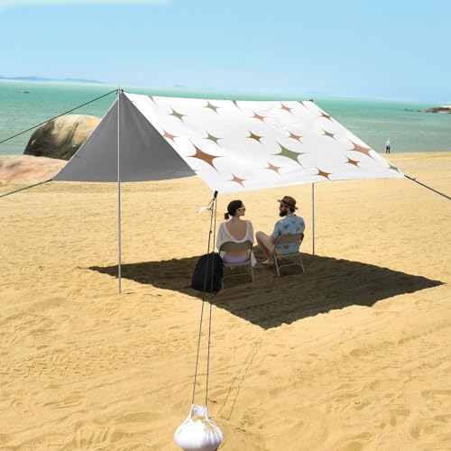 Cabaña de playa resistente al agua y viento con bolsillos de arena UPF50 7