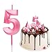Velas de Cumpleaños con Números Grandes, Velas de Pastel de Cumpleaños Velas Cumpleaños Numeros Decoración para Tartas para Bodas Aniversarios Fiestas de Graduación, Rosa, Número 5 para Elegir