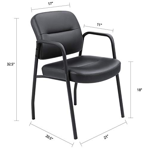 Devoko Office Reception Chairs Executive Leather Guest Chairs With Armrest Ergonomic Upholstered Lumbar Support Side Chairs #TOP2
