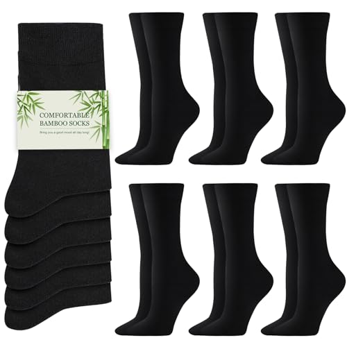 Stoeury Womens Bamboo Socks Ladies Breathable Soft Animal Socks Comfortable Seamless Crew Sock Dress Sock Valentines Gifts for Her Wife Mum Daughter 6 Pairs 4-8
