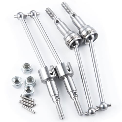 RCHUBAM 1/16 RC Front & Rear CVD Driveshaft 1 Set Steel Wheel Drive Shafts Upgrade Parts for 1/16 RC...