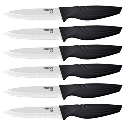 One-Day Sale: Up to 80% Off Steak Knives set of 6, Nano ID Ceramic Stake Knife Sharp Ceramic Knife Perfect Festival Present (black)