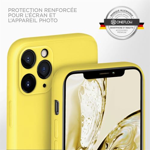 Coque silicone pour iPhone 11 Pro Oneflow jaune mat avec protection antichoc double couche