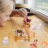 50 Stück Miniatur Zaun Für Kreative Farm Szenen, Schleich Zaun Mit Fünf Tiere., Schleich Zäune Spielzeug Für Kind Ab 3 Jahren, Eltern-Kind Aktivitäten, DIY Mini Zaun Playmobil Zaun Set, 9 X 4 X 0.8 Cm
