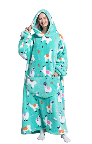 Seogva Extra Long Wearable Blanket Hoodie, Oversized Blanket Sweatshirt, Super Warm and Cozy Giant Hooded Blanket - Image 2