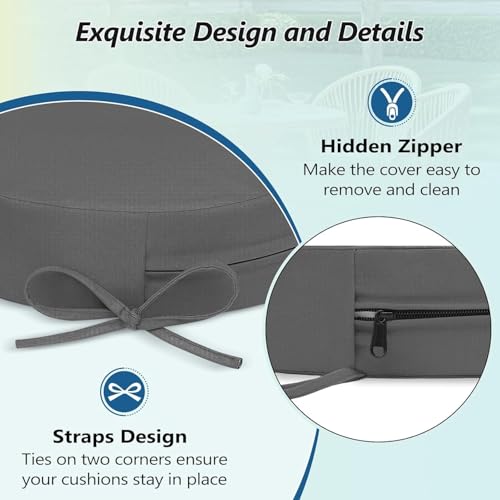 Coussins ronds imperméables pour protéger vos chaises et éviter l'humidité