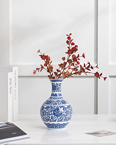 Vaso azul e branco, vasos azuis para decoração de casa, vaso chinoiserie, porcelana azul e branca, v