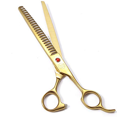 Image of Moontay Professional Dog Grooming Scissors Set, 7 Inch & 8 Inch Curved & Thinning Scissors, Pet Grooming Comb