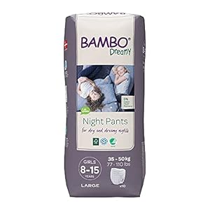 Bambo Dreamy Night Pants Nappies, Pull Up Pants, Eco Night Time Nappies Keep Beds Dry All Night, Pull Ups Training…